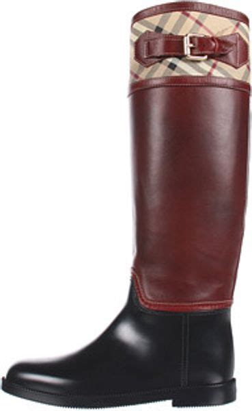 burberry rain boots berry red|Burberry haymarket rain boots.